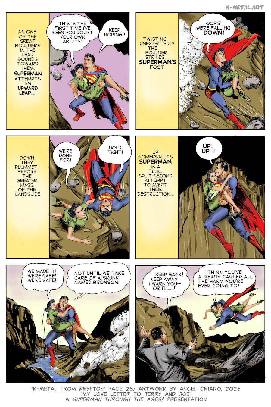 Saga of the K-Metal - Page 23: Sky-Jump! [Wayne Boring & Angel Criado]